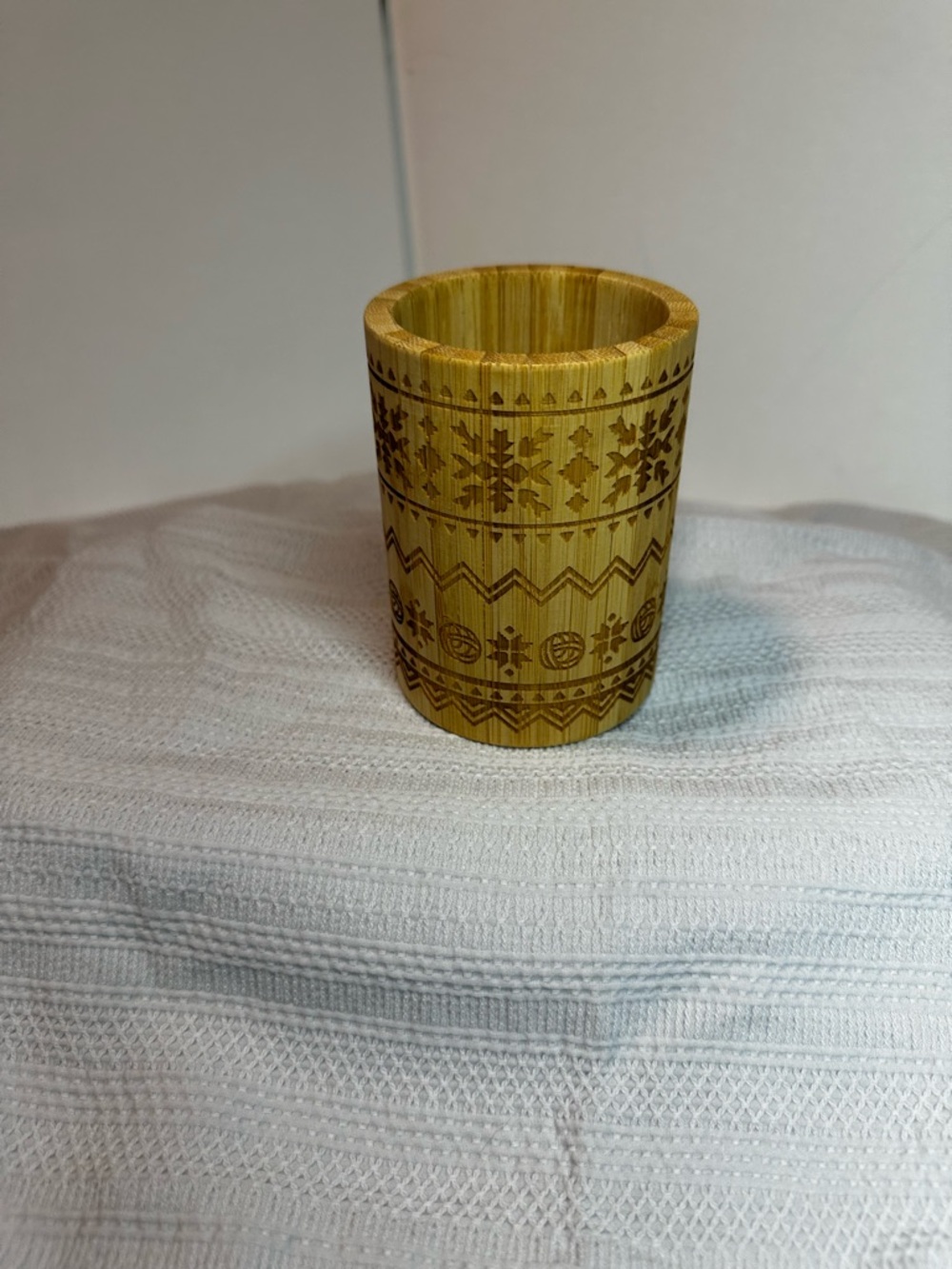 Hobby Lobby Bamboo Patterned Utensil Holder - Natural